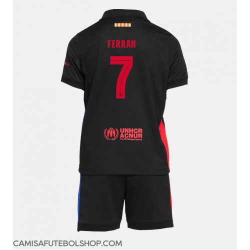 Camisa de time de futebol Barcelona Ferran Torres #7 Replicas 2º Equipamento Infantil 2024-25 Manga Curta (+ Calças curtas)